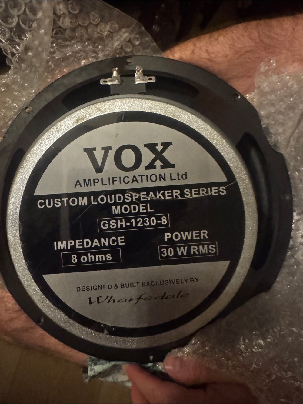 VOX GSH-1230-8 8Ω Custom Loudspeaker - Black/Silver
